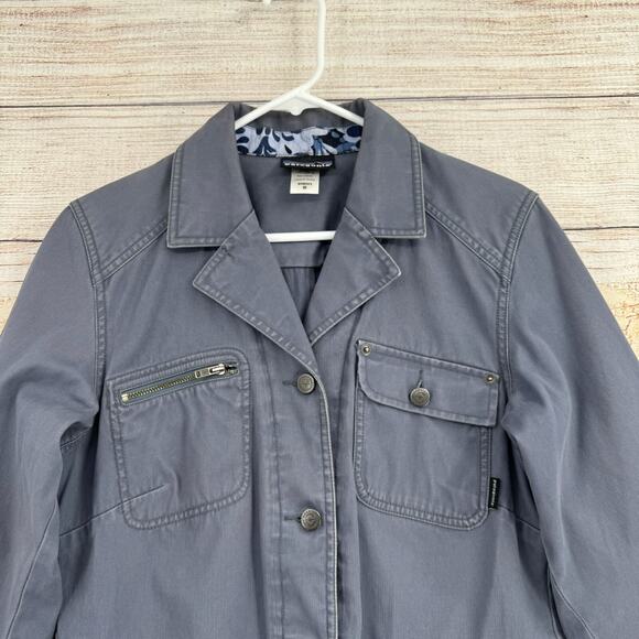 Vintage PATAGONIA Broken Twill Jacket Women's Size Medium Slate Blue/Gray - Picture 3 of 13